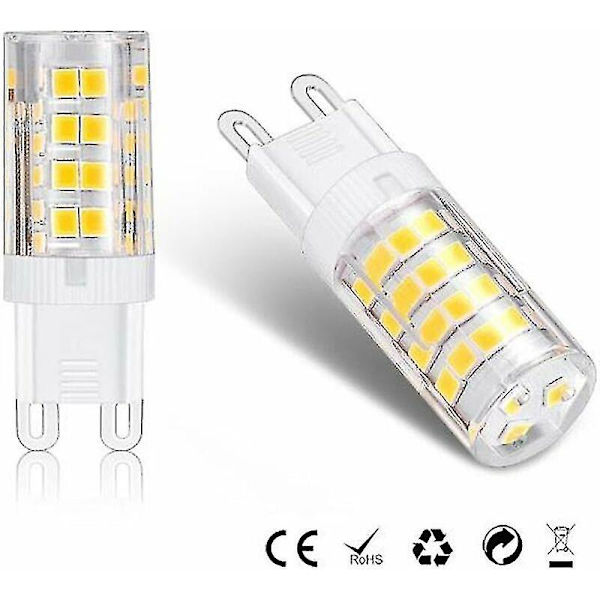 G9 LED-pære, varm hvit 3000K 5W G9 LED-pære tilsvarende 40W halogenpærer 420 lumen; ikke dimmbar, sett med 10 (shikai)-yuhao
