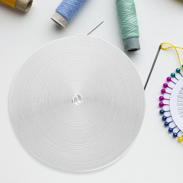 Hvit strikket elastisk bånd 2 cm bredt, høyelastisk tykk elastisk spole 20 meter