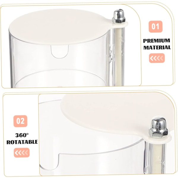 Roterbar vatrondelholder, opbevaringsboks, makeup svampeholder, skønhedsorganisator, kompakt design, hvid