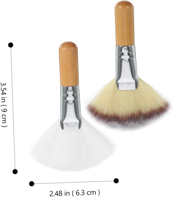 2 stk. løs pudderbørste, sættebørste, blød børste makeup til ansigtsblush, highlighterapplikator