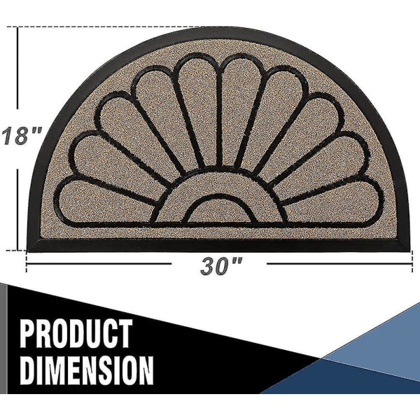 Utomhusdörrmatta av , Halvcirkelformad Gummimatta, Hållbar Välkomstdörrmatta För