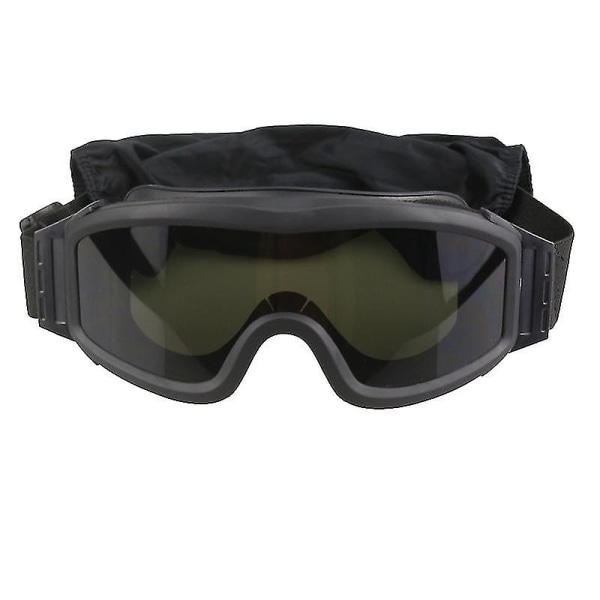 Tactical Anti-collision Glasses Locust Glasses Desert Wind-proof, Fog-proof, Sand-proof Field Goggles (1 Piece, Black)