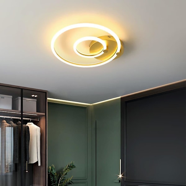 LED Loftlampe Cirkel Ring Nordisk Guld Akryl Stue