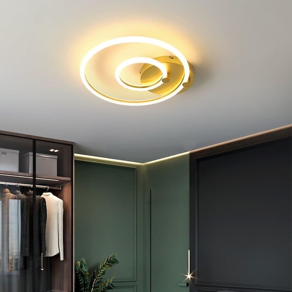 LED Taklampe Sirkel Ring Nordisk Gull Akryl Stue