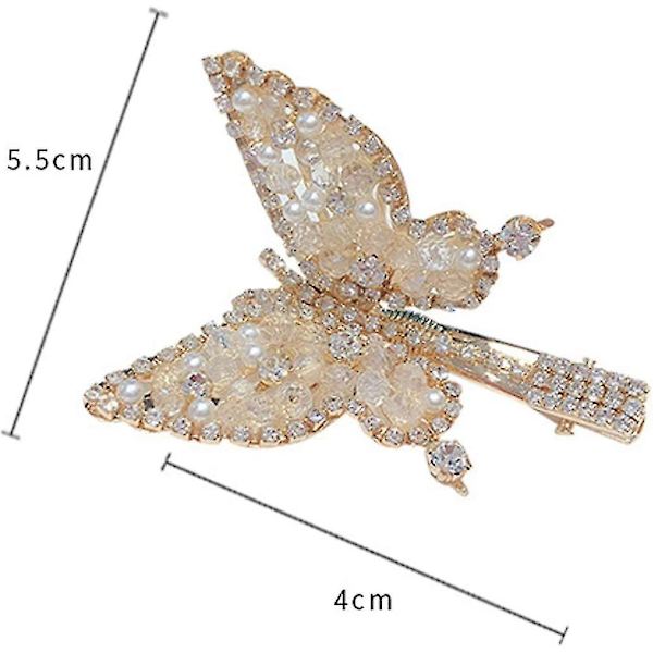 Søde Glitter Perle Butterfly Hårbøjle Klips Ikke-Glid Søde Nostalgiske
