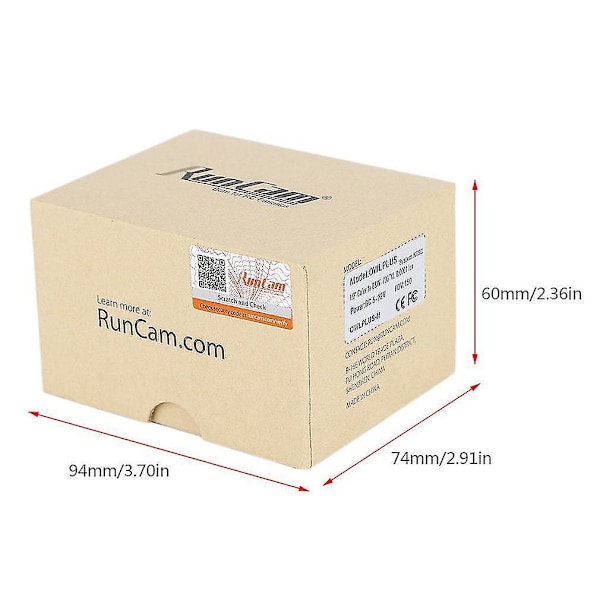 Runcam Owl Plus 700TVL 0,0001 Lux FPV-kamera Svart