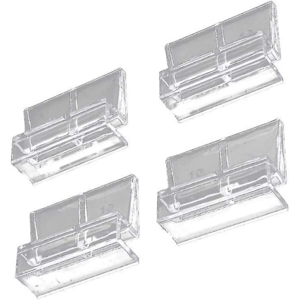 4 stk. Klar Plastik Akvarium Fiskedam Låg Glas Klips Holder