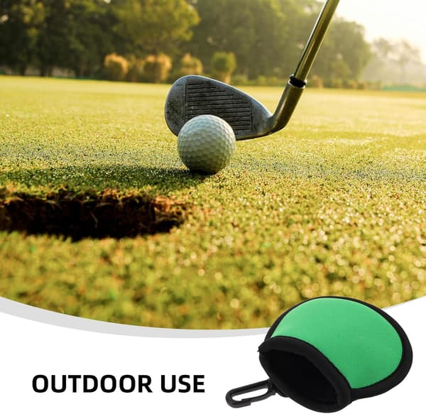 Neopren golfbollhållare med fleecefoder och krok Bärbar förvaringsväska för golfbollar utomhus