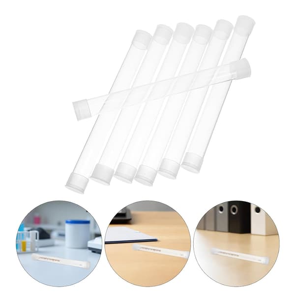 10 st stora termometerskyddsrör 15x150 mm platt hårdplastförvaringsfodral