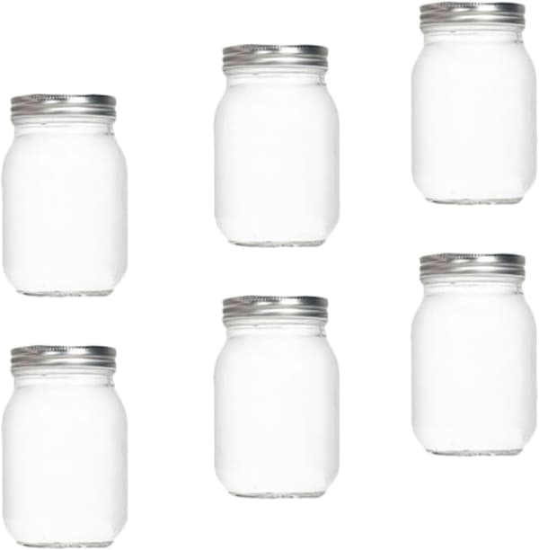 6 stycken förseglade syltburkar 500 ml glasflaskor matförvaringsbehållare