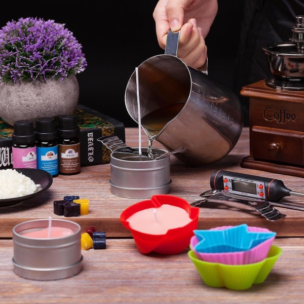 stearinlys Making Kit Pouring Pot Veker Klistremerke DIY Tools