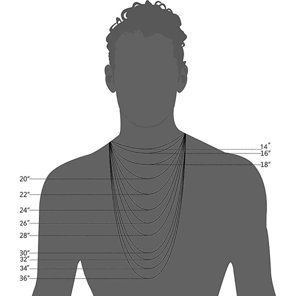 2-4mm Halsband i rostfritt stål för män och kvinnor, Rolo-kedja, 16\"-36\"