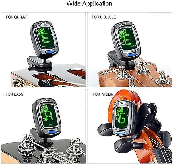Kompakt Clip-on-stämapparat med LCD-display för Gitarr Ukulele