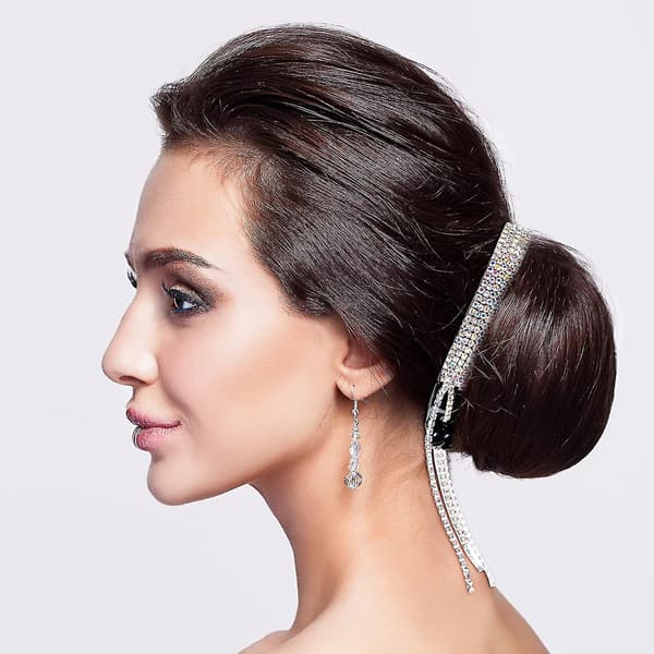 4-pack Hårfixeringsspännen Bun Tillbehör Hårclips Rhinestone Hårclips