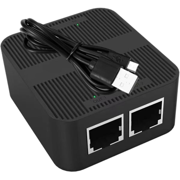 100mbps Ethernet Splitter 1 til 2 Netværks Splitter Hurtig Dataoverførsel
