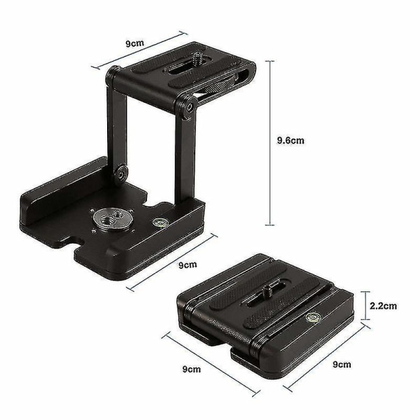 Sammenleggbar tilt Sammenleggbar skrivebordsholder Universalverktøy for kamera (1 stk, svart)