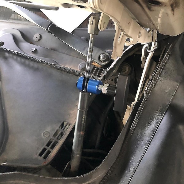 Løftearmklemme til bilhjelm bagagerum med plastikhåndtag aluminium. (blå) (1 stk)