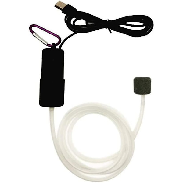 Mini USB Akvarieluftpump Luftsten Slang Svart
