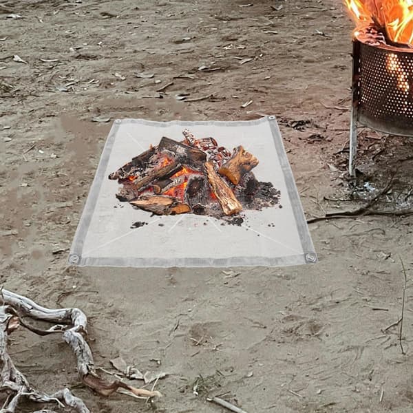 Sammenklappelig grillrist i rustfrit stål med brandsikker måtte til udendørs camping