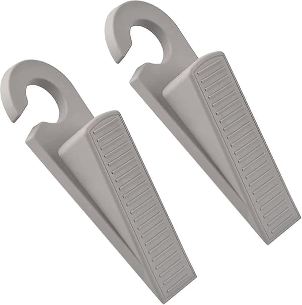 Gummidørstopp - Kileformet dørstopper - Heavy Duty kroktype dørstopp - Bunn dørstopp