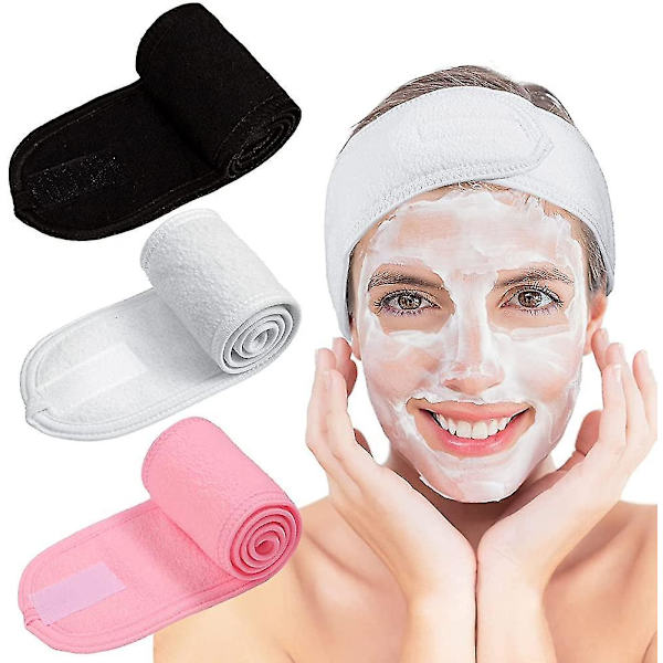 Spa Ansiktsband Makeup Wrap Huvud Terry Cloth Band Elastiskt Handduk Med