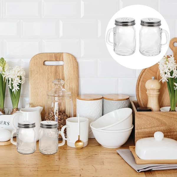 2st Kryddflaskor Kryddförvaringsflaskor Mini Glas Aluminium Kryddbehållare Förvaring