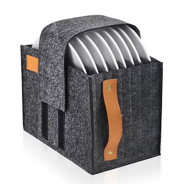 Foldbar Tallerken- og Skålholder, Bærbar Filtpose, Køkken Camping Spisebestik Filt Dish Holder Jb51-3
