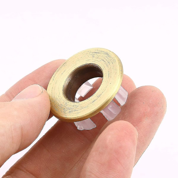 Köks- och badrumsvattenavloppsringsdekoration för handfat, badkarskortöverdrag (guld 3-pack)