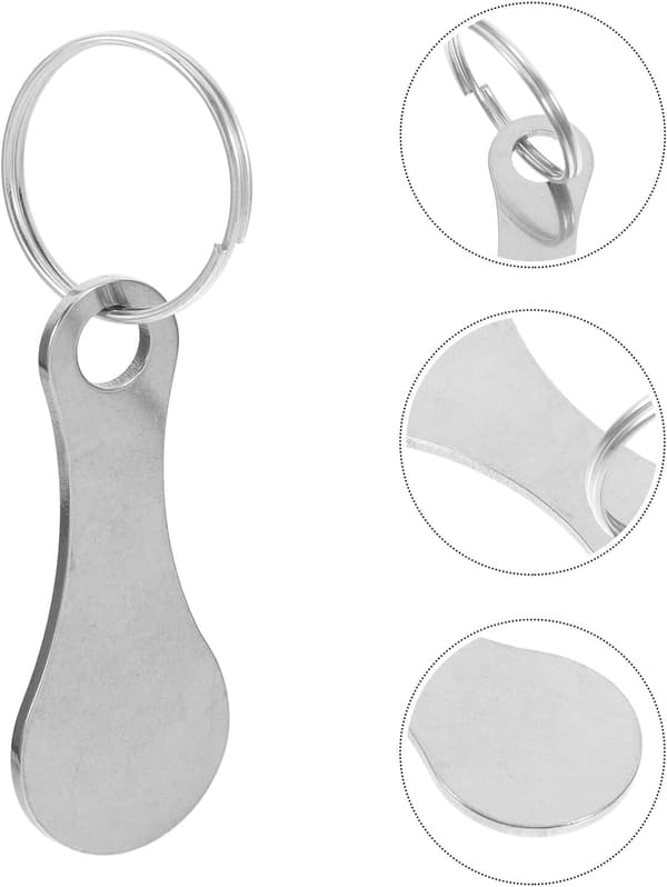 4 stk. Nøglering med mønt til indkøbsvogn i rustfrit stål, Trolley Token Quarter Holder Nøglering