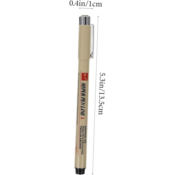 10 stk. Vanntette Krokpenner Tegnepenner Profesjonell Liner for Kunstskriving