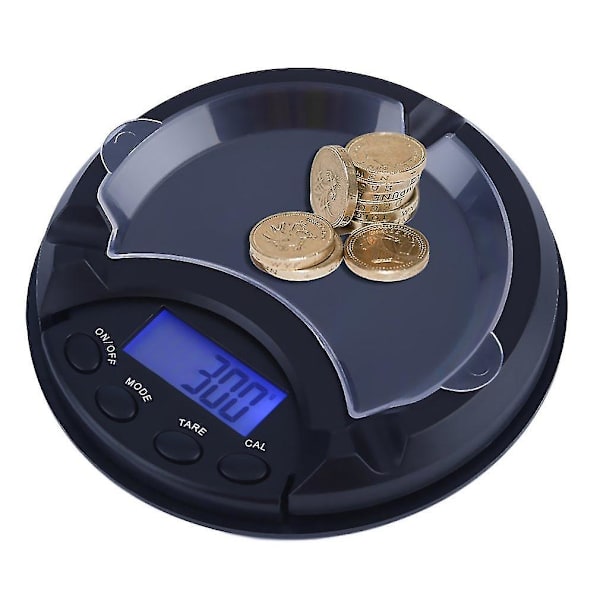 Mni 0,1g X 500g Digital Vægt Unik Askebæger Design Vægt Sort