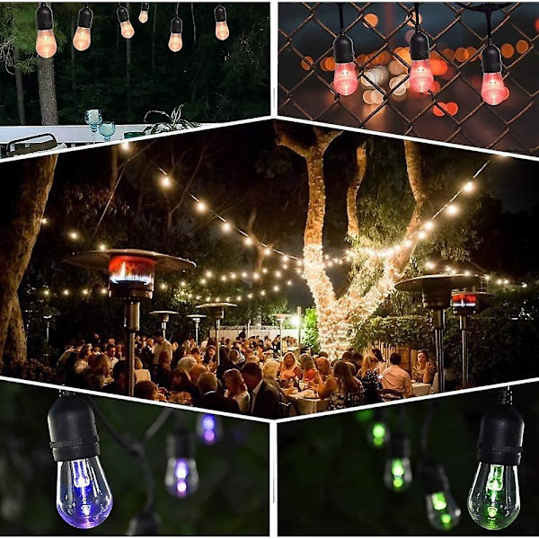 Globe-lysstreng 15m 15LEDer Utendørs RGB Fargeskiftende