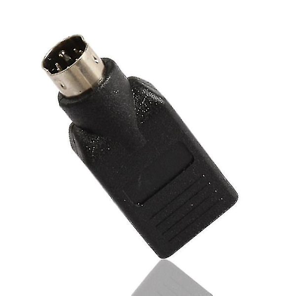 2 stk. USB til PS2 PS/2 Port Adapter Konverter til Mus Tastatur PC Sort
