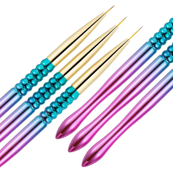 Nagelkonstborstar Gradient Färg Målningsborste Set