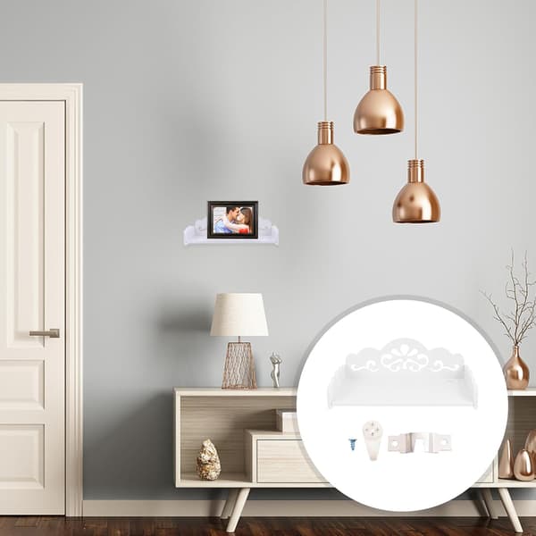 Hylla, Väggmonterad Vit Stor Förvaring Ihålig Organizer för och Samtida Design Dekorativ