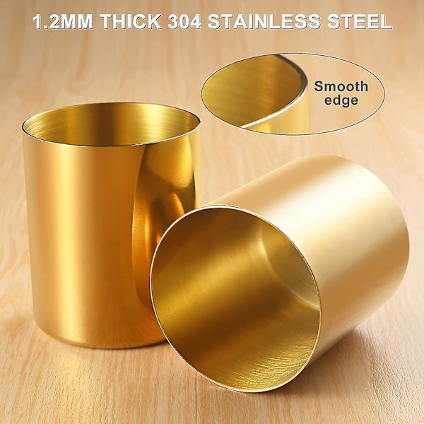 2-pak Guld Blyantsholder, 304 Rustfrit Stål Penholder, Blyantkop, Penkop, Penpot
