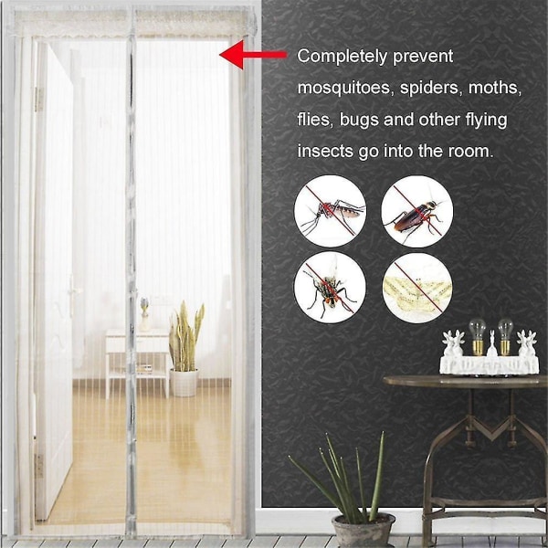 Sommar Myggnät Gardin Magnetisk Automatisk Stängande Dörr