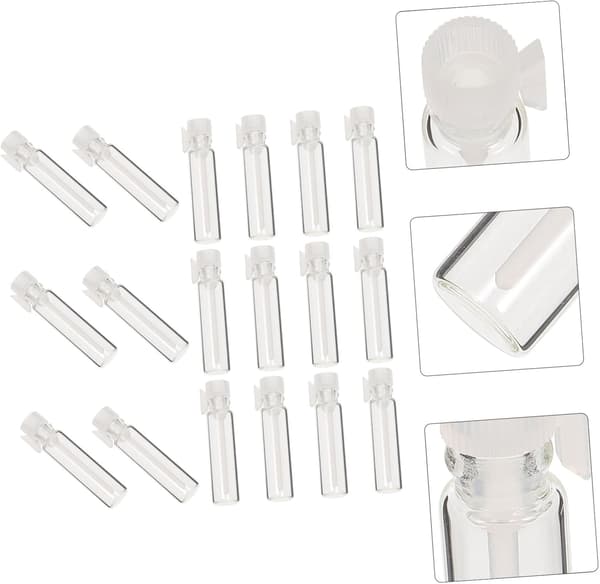 100 st 1 ml mini parfymprovflaskor påfyllningsbara kosmetiska underflaskor i glas