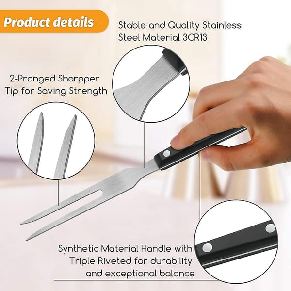 2 stycken Carving Fork Pot Forks Rostfritt Stål Kött Serveringsgaffel Med Plast