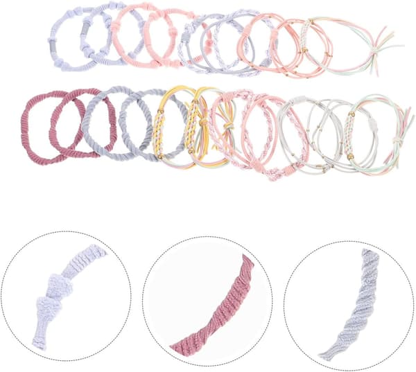 Bohemiska Hårsnoddar Elastiska Hårgummiband 20 st Flätade Scrunchies för Kvinnor Flickor