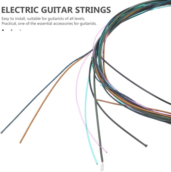 6st blandade färger ersättningsgitarrsträngar för el- och klassisk gitarr, strängset i metallmaterial