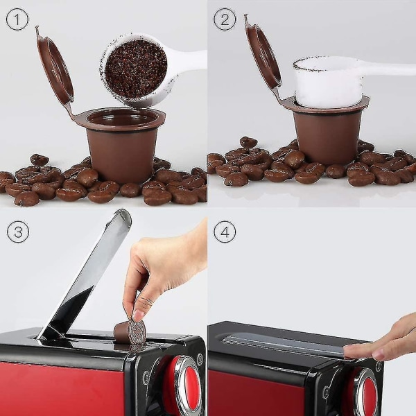 3 stk Påfyllbare Gjenbrukbare Espresso Kapsler For Kaffemaskin Gjenbrukbar Kapsel Påfyll Tom Kapsel-haoyi-yuhao