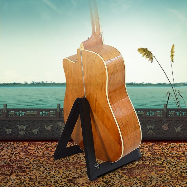 Gitarstativ, sammenleggbart instrumentstativ i ABS-materiale for akustisk gitar