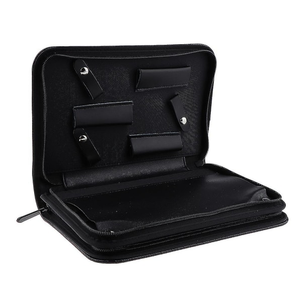Blødt Læder Hår Saks Sække Skær Case Hår Styling Kam Pung Holster Sort
