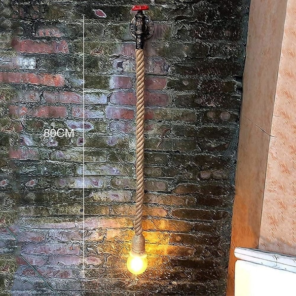 Retro Rope Væglampe Led Rustik Lodge Vandhane Form Metal