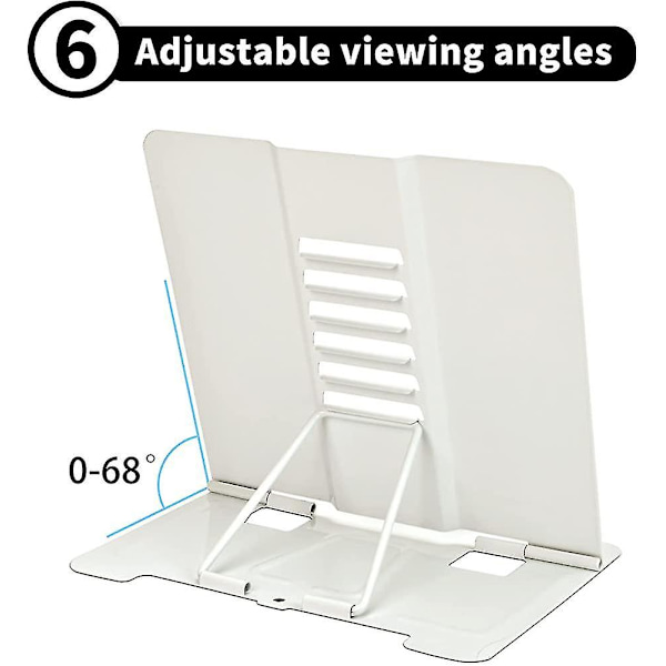 Metal Læse Stativ, Bogstøtter Bog Stativ, Foldbar Kogebog Holder, 6 Niveau