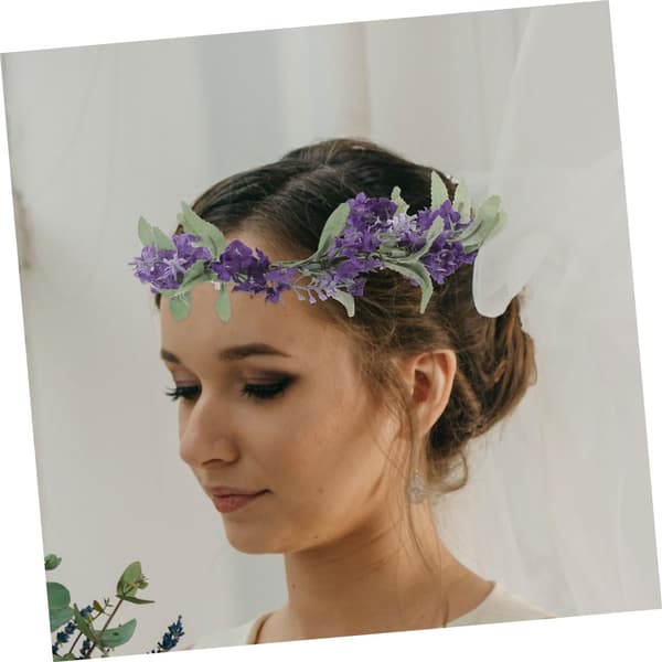 2 stk lilla lavendel blomsterkrone pannebånd med elegant design