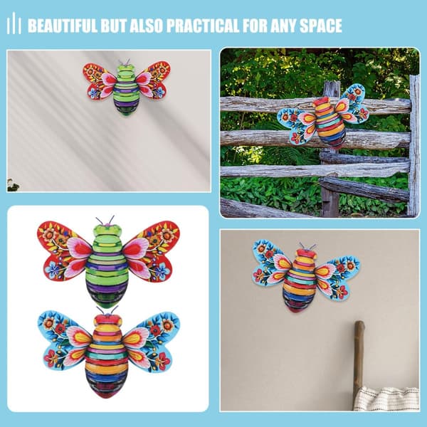 2 stk. Bie Veggkunst Ornament Jern Solid Allsidig Dekorasjon Elegant Intrikat Jernarbeid