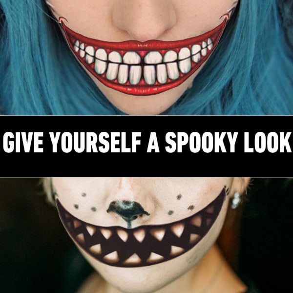 Juefish Halloween Tattoo Sticker Horror Makeup