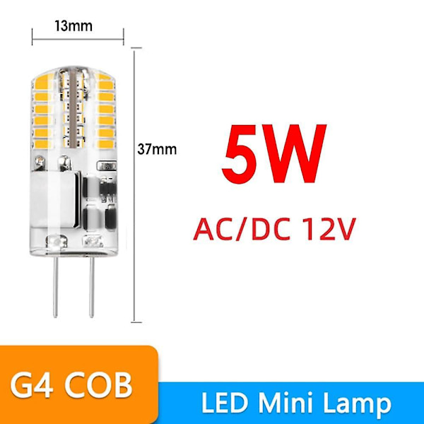 6-pack 5W 48LED G4 3014SMD Kiselgel Majslampor Bi-pin